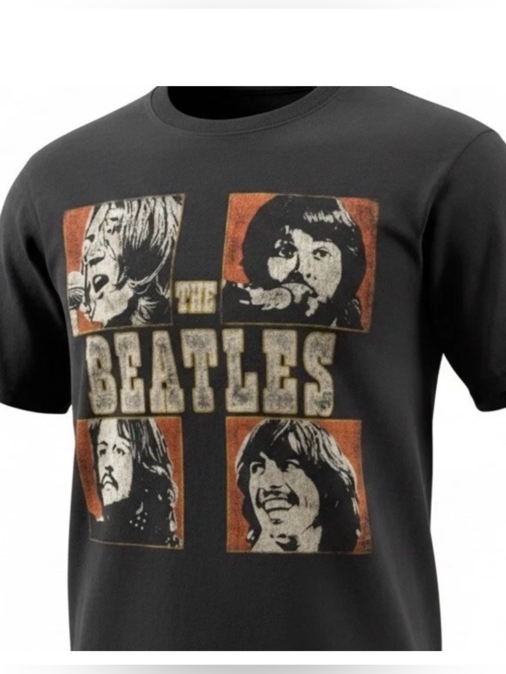 The Beatles Graphic Band T-Shirt Black M Rock Music Tee Retro 2010 100% Cotton